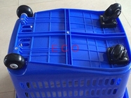 Virgin PP Rolling Shopping Basket With Wheels  /  Store Trolley Shopping Basket