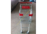 Supermarket Push Cart Retail Grocery Metal Wire Shopping Trolley Cart With Powder Coated