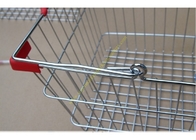 Steel Chrome Plated Supermarket Metal Wire Hand Held Shopping Baskets With Double Handles