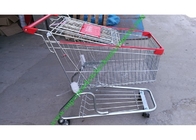 Zinc Plated Wire Shopping Trolley Cart 4 Wheels Heavy Loading For Store