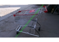 Zinc Plated Wire Shopping Trolley Cart 4 Wheels Heavy Loading For Store
