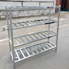 Scaffali di esposizione regolabili dell'acciaio inossidabile scaffali mobili di stoccaggio del supermercato di 4 strati