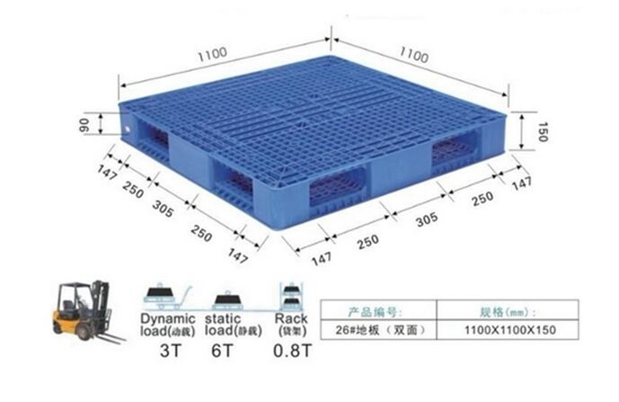 Stacking Double Face Heavy Duty Plastic Pallets For Warehouse And Shipping