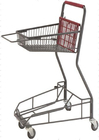 Metallo grigio 2 - carrello di acquisto del canestro del supermercato della fila antiurto con 4 ruote dell'unità di elaborazione