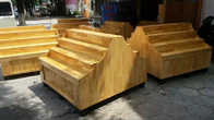 Raddoppi gli scaffali di esposizione di legno parteggiati del deposito del supermercato/scaffalatura al minuto di legno con la scatola acrilica